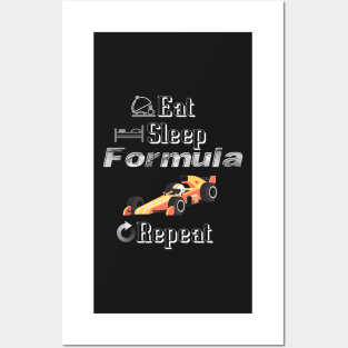 Eat Sleep Formula Repeat Posters and Art